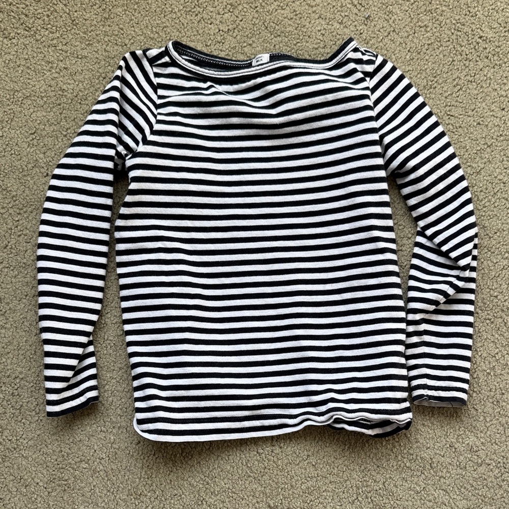 Goat milk Striped Black and White Shirt